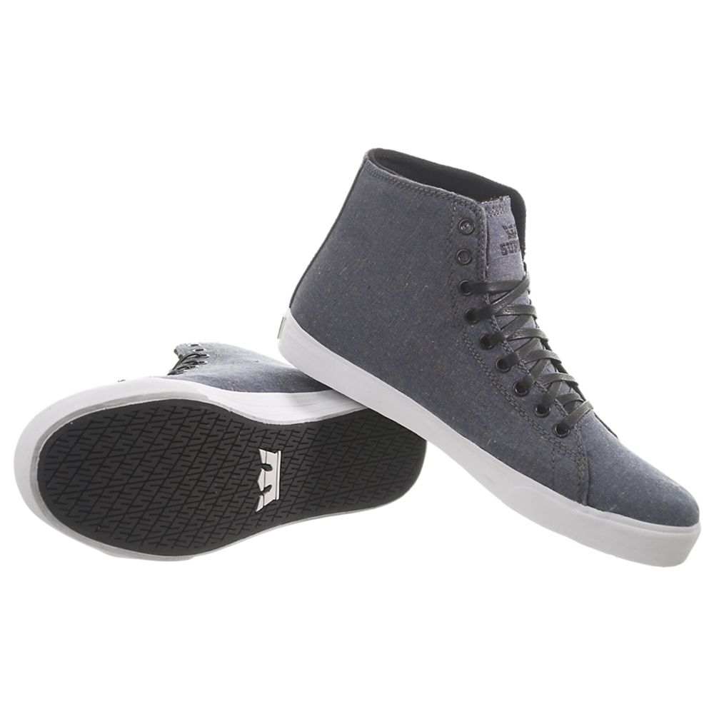 Baskets Montantes Supra Thunder High Bleu Marine Navy Chambray Homme | HAT-57522777